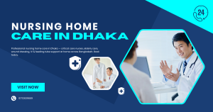 Trained nurse providing nursing home care in Dhaka to an elderly patient
